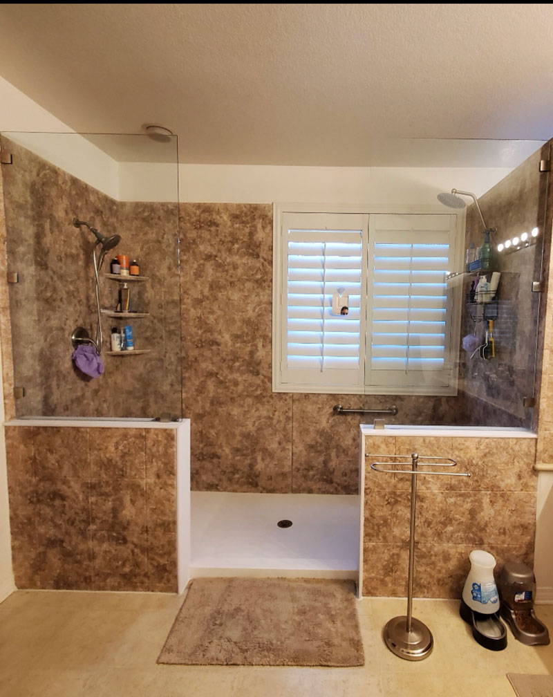 Custom his and hers shower replacement - Winchester, CA