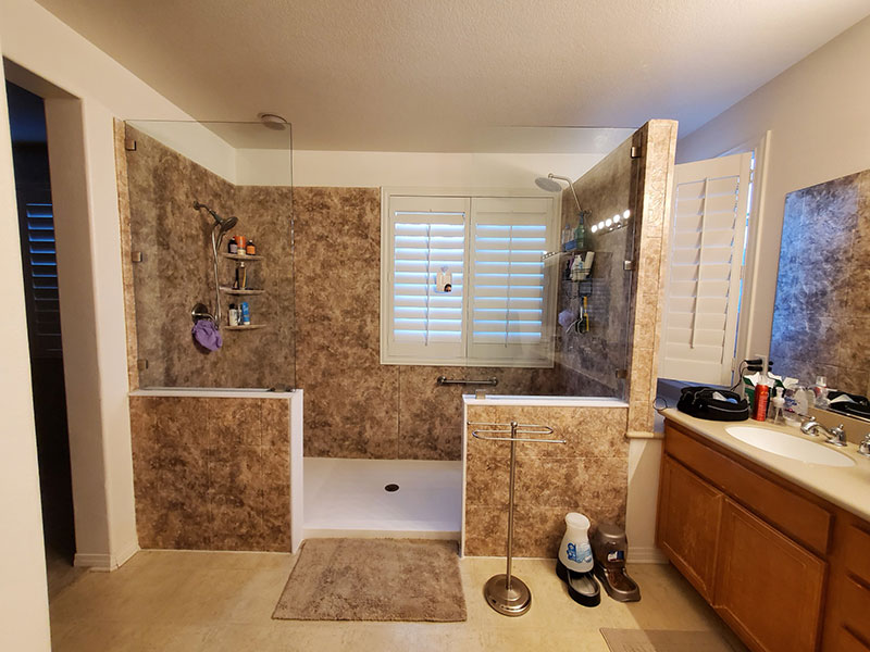 Custom his and hers shower replacement - Winchester, CA